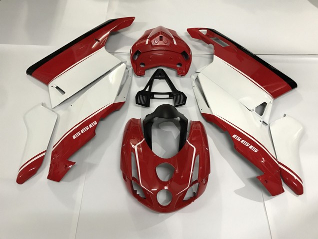 White Red and Black 2003-2004 Ducati Ducati 749 999 Motorcycle Fairing White Red and Black 2003-2004 Ducati Ducati 749 999 Motorcycle Fairing