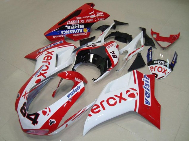 White Xerox 2007-2014 Ducati Ducati 848 1098 1198 Motorcycle Fairing White Xerox 2007-2014 Ducati Ducati 848 1098 1198 Motorcycle Fairing