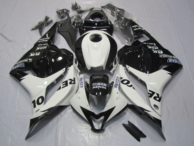 White and Black Repsol 2009-2012 Honda CBR600RR Motorcycle Fairing White and Black Repsol 2009-2012 Honda CBR600RR Motorcycle Fairing