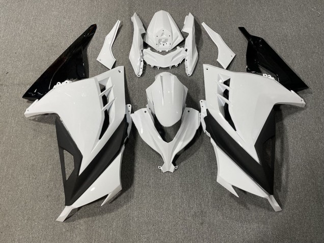White and Black Sharp Gloss 2013-2018 Kawasaki Ninja 300 Motorcycle Fairing White and Black Sharp Gloss 2013-2018 Kawasaki Ninja 300 Motorcycle Fairing