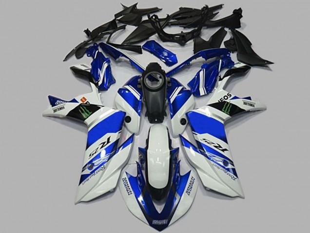 White and Blue 2015-2018 Yamaha R3 Motorcycle Fairing White and Blue 2015-2018 Yamaha R3 Motorcycle Fairing