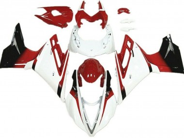 White and Red 2013-2016 Triumph Daytona 675 Motorcycle Fairing