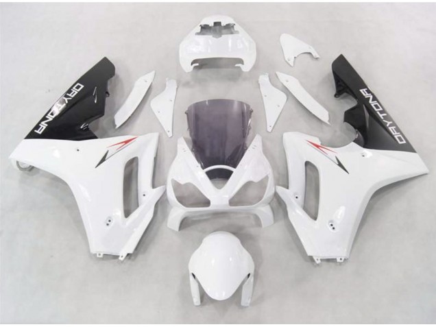 White w Black lowers 2006-2008 Triumph Daytona 675 Motorcycle Fairing White w Black lowers 2006-2008 Triumph Daytona 675 Motorcycle Fairing