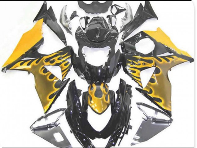 Yellow Flame 2009-2016 Suzuki GSXR 1000 Motorcycle Fairing Yellow Flame 2009-2016 Suzuki GSXR 1000 Motorcycle Fairing
