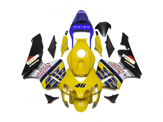 Yellow Nastro Azzurro 46 2003-2004 Honda CBR600RR Motorcycle Fairing Yellow Nastro Azzurro 46 2003-2004 Honda CBR600RR Motorcycle Fairing