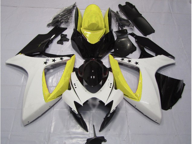 Yellow Star 2006-2007 Suzuki GSXR 600-750 Motorcycle Fairing Yellow Star 2006-2007 Suzuki GSXR 600-750 Motorcycle Fairing