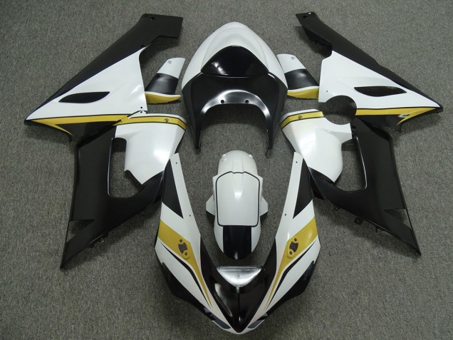 Yellow White and Black 2005-2006 Kawasaki ZX6R Motorcycle Fairing Yellow White and Black 2005-2006 Kawasaki ZX6R Motorcycle Fairing