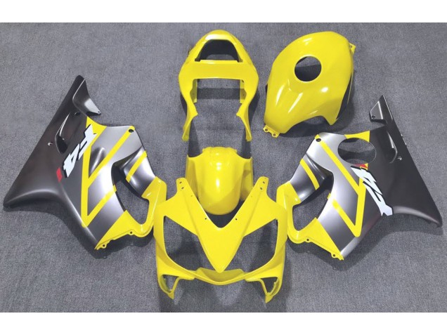 Yellow and Matte Silver 2001-2003 Honda CBR600 F4i Motorcycle Fairing Yellow and Matte Silver 2001-2003 Honda CBR600 F4i Motorcycle Fairing